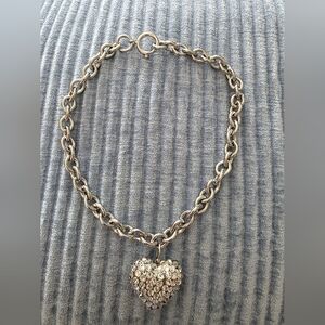 Chic Silver Heart Necklace